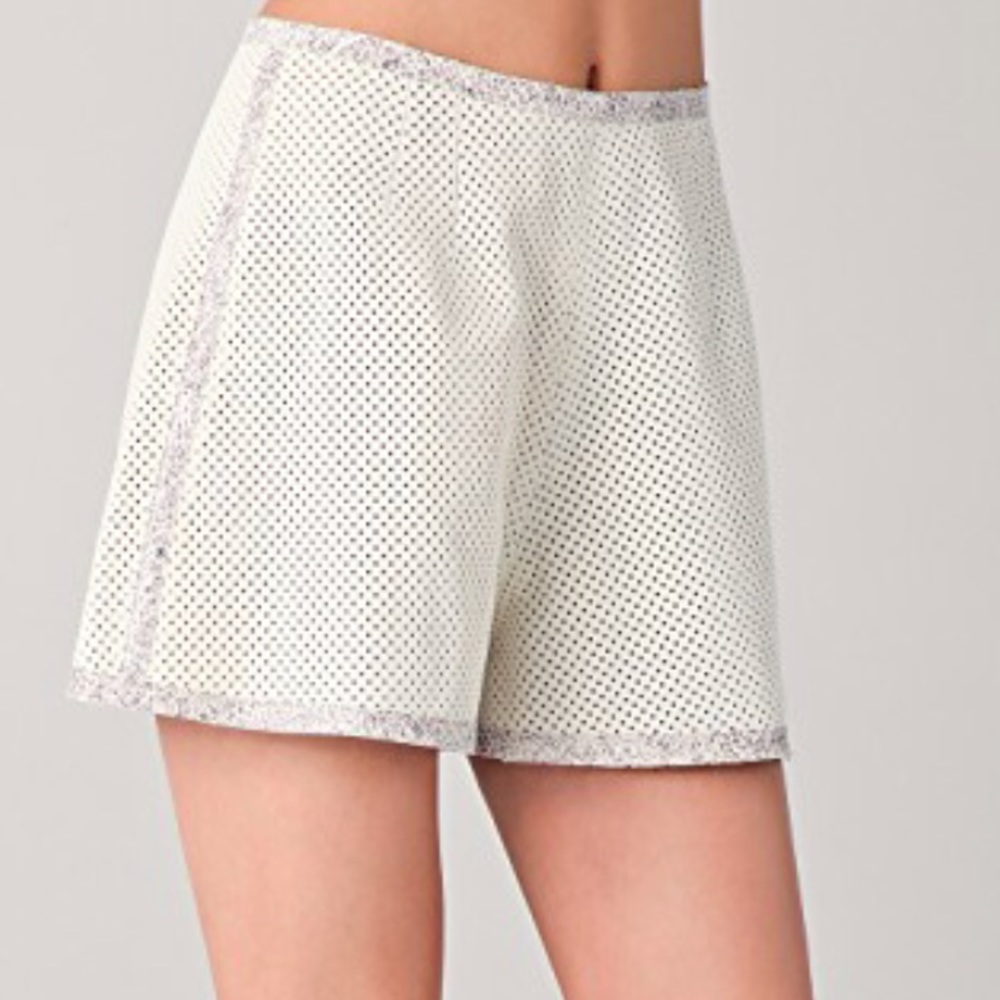 Rachel Roy Leather Perforated Shorts